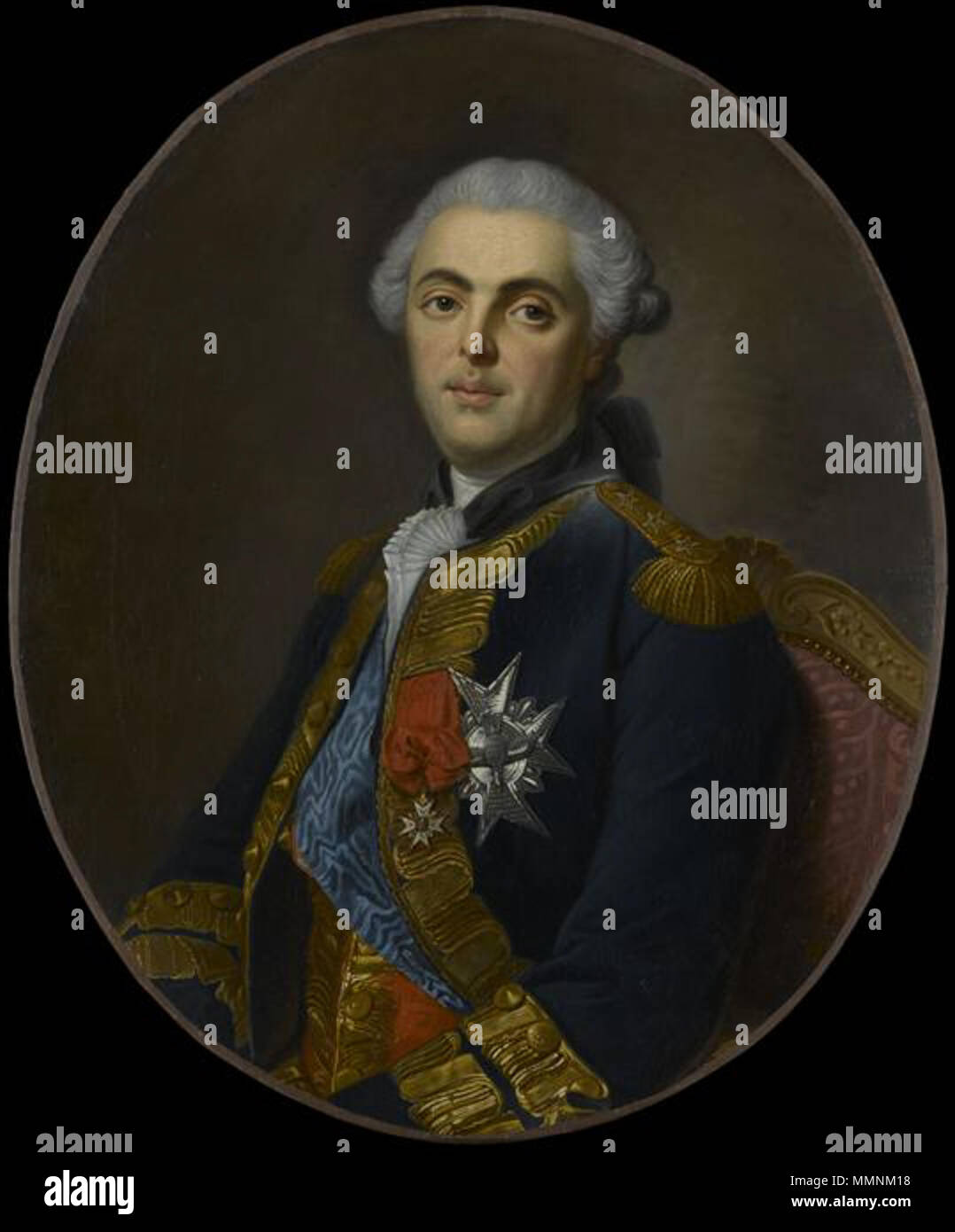 . Bildnis eines unbekannten Marineoffizier unter Ludwig XV. zweiten Hälfte des 18. Jahrhunderts, Datum exacte inconnue.. Officier de Marine inconnu sous Louis XV. Stockfoto
