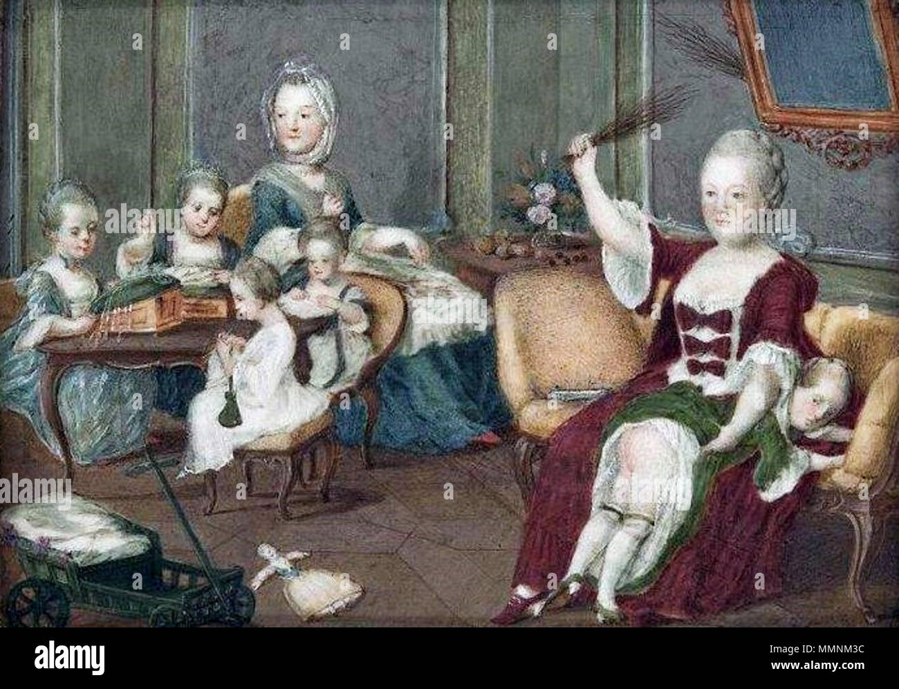Kaiserin Maria Theresia mit ihren Kindern.. 1750. Österreich Maria Theresia mit ihren Kindern Stockfoto