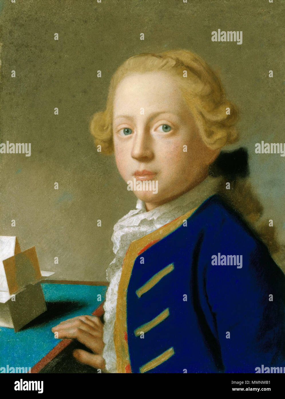 Porträt des Prinzen Heinrich Friedrich, Herzog von Cumberland (1745-1790). 1754. Heinrich Friedrich, Herzog von Cumberland 1754 von Liotard Stockfoto