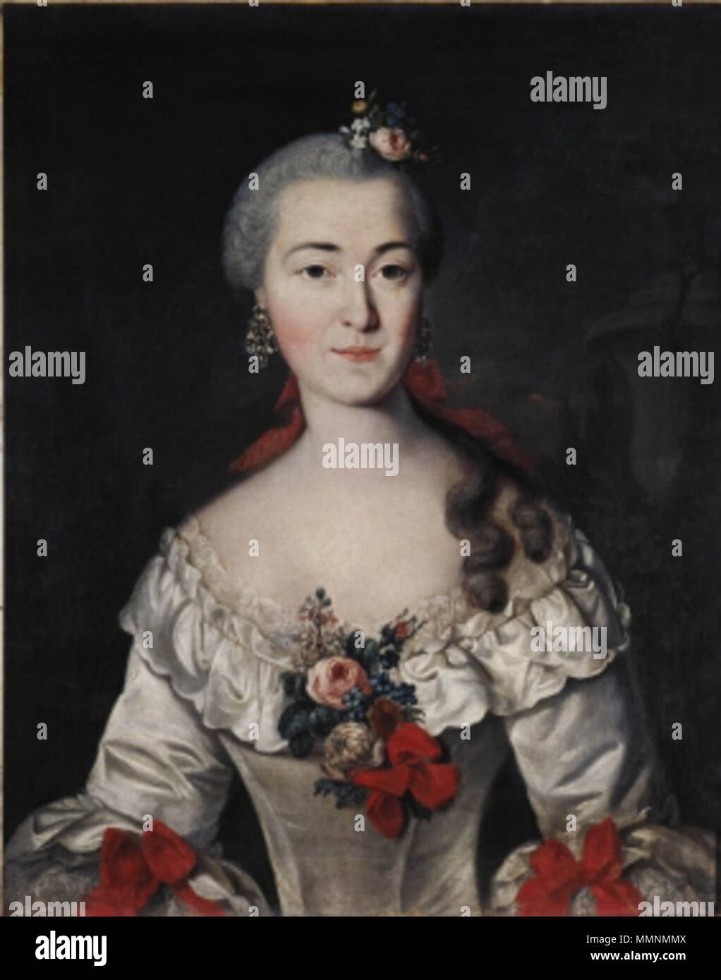 . Englisch: Maria Iwanowna Mamonova, geb. Tatischeva (1730 s-Ca. 1794) Français: Maria Iwanowna Mamonova, geb. Tatishcheva (Années 1730 - Vers 1794) Русский: Мария Ивановна Мамонова, урожд. Татищева (1730-е-ok. 1794) Originale Bildunterschrift: "David Lüders, Portrait von M.I. Tatischeva (1759)" - Staatliche Tretjakow-Galerie Englisch: Portrait von M.I. Tatischeva Français: Portrait de M.I. Tatishcheva???????:??????? ?.?. ????????? . 1759. M.I. Tatischeva von David Luders (1759, GTG) Stockfoto