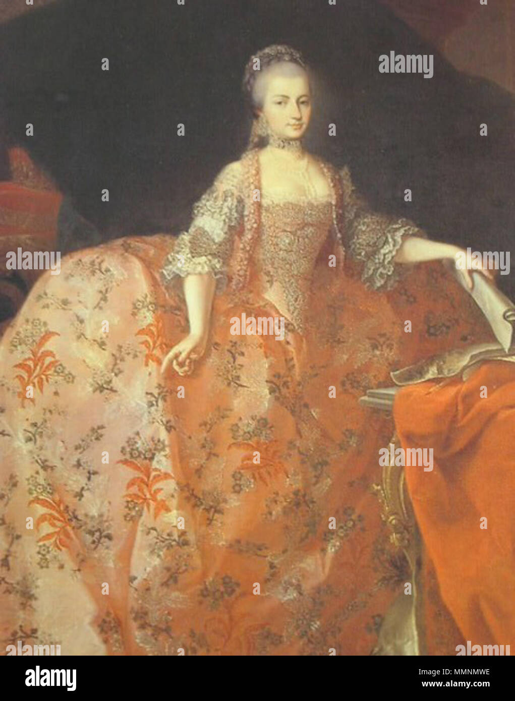 . Englisch: Erzherzogin Maria Anna von Österreich (1738-1789), die älteste Tochter von Kaiserin Maria Theresia von Österreich Portrait von Maria Anna von Österreich. ca. 1760. Erzherzogin Maria Anna von Österreich Stockfoto