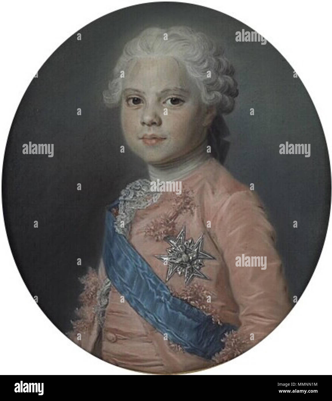 . Dargestellte Person: Louis Stanislas Xavier de Frankreich (1755 - 1824), Zukunft Louis XVIII., König von Frankreich und Navarra inv. 27617, Rekto Maurice Quentin De La Tour, Portrait de Louis Stanislas Xavier de Frankreich, Comte de Provence (1762) Stockfoto