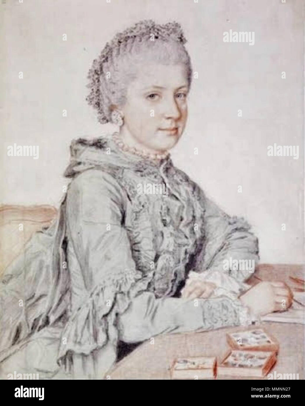 Portrait von Erzherzogin Maria Christina von Österreich (1742-1798). 1762. Marie Christine von Österreich von Liotard Stockfoto