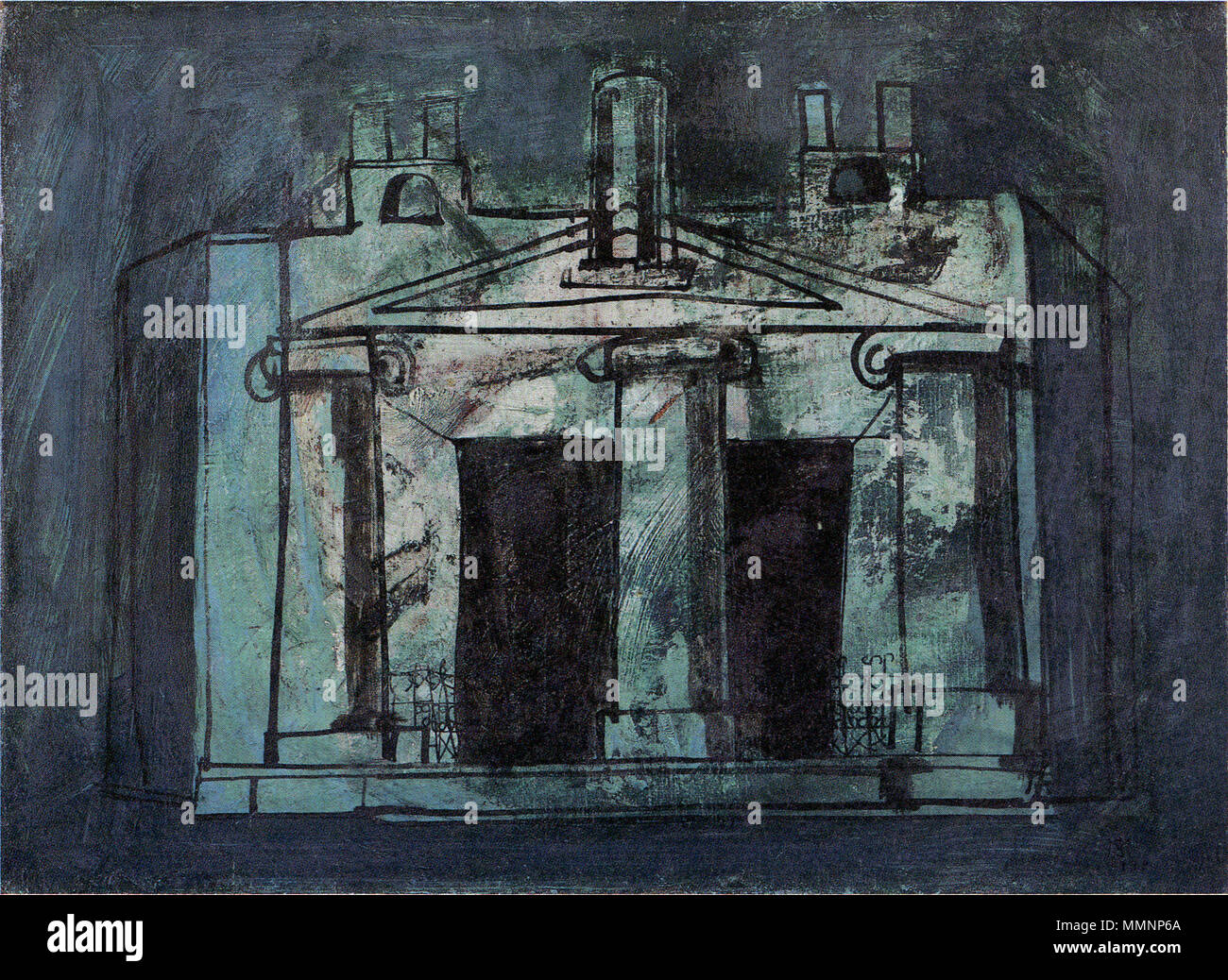 MatsumotoShunsuke Gebäude (Blau) Stockfoto