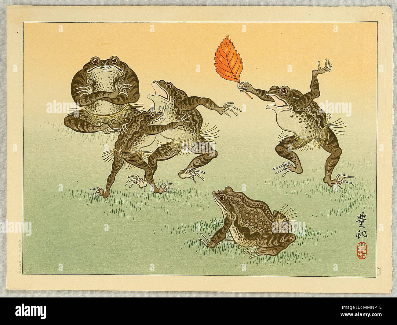 Sumō - wrestling Kröten durch Hōson Stockfoto