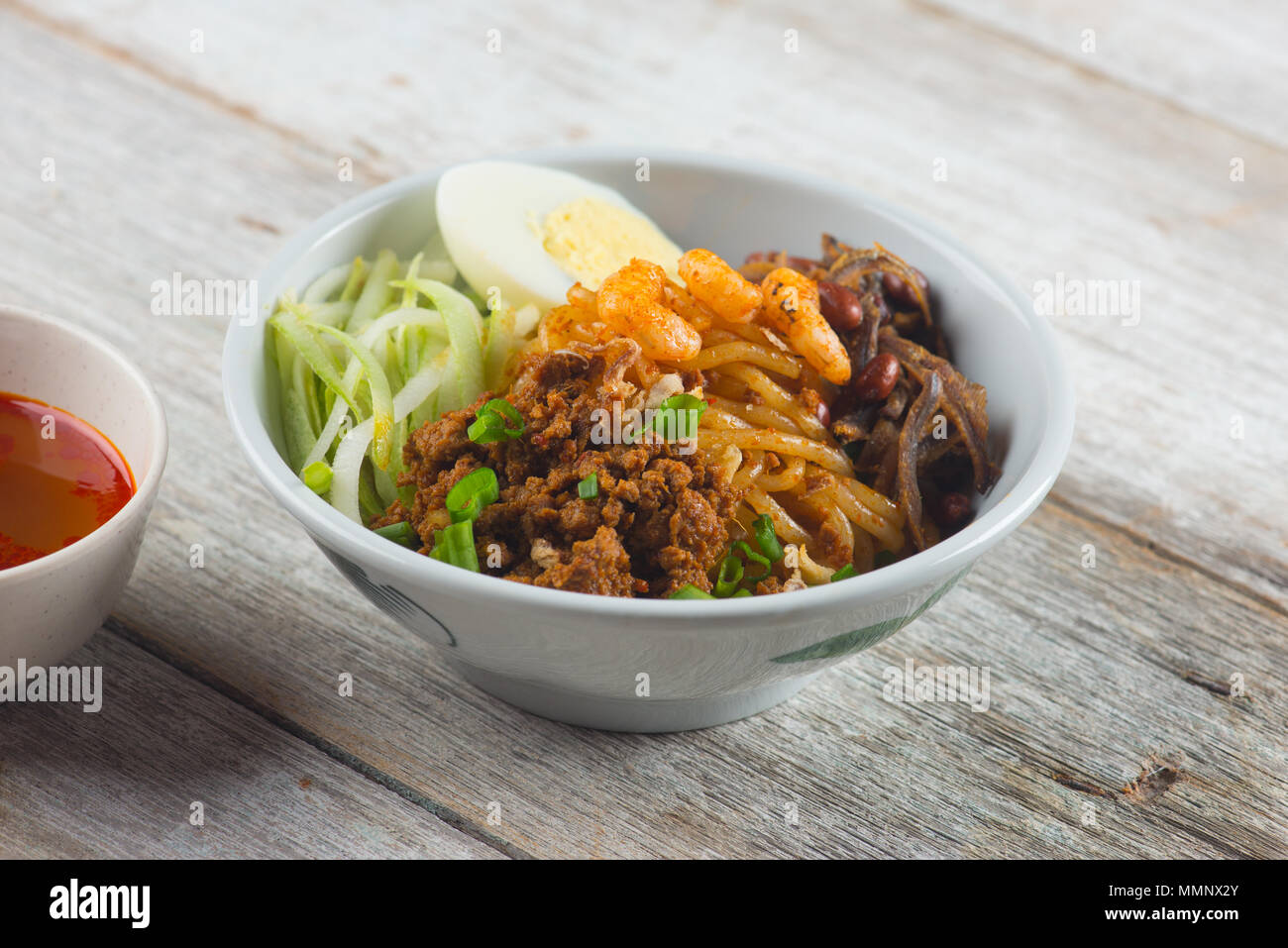 Chili pan Mee asiatische Lebensmittel Stockfoto
