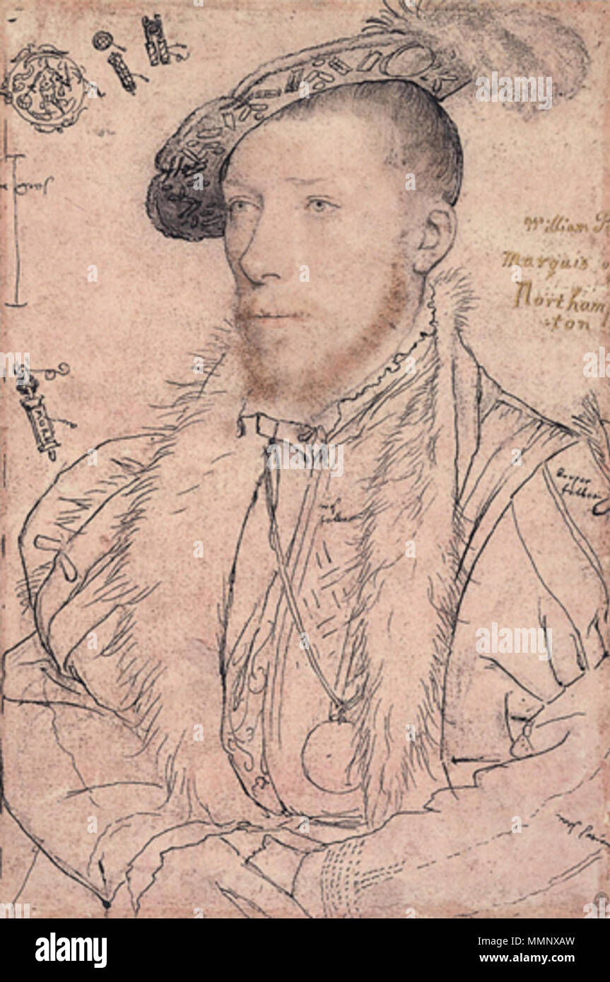 . William Parr, 1 von Northampton (c 1512-1571). zwischen ca. 1538 und ca. 1540. Hans Holbein der Jüngere 14 1 stMarquessOfNorthampton Stockfoto