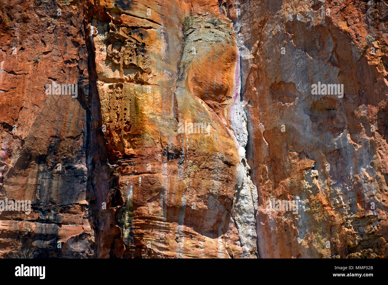 Natürliche Gelände und Wand Details in der Umgebung des Xingo Canyon, Sergipe, Brasilien Stockfoto