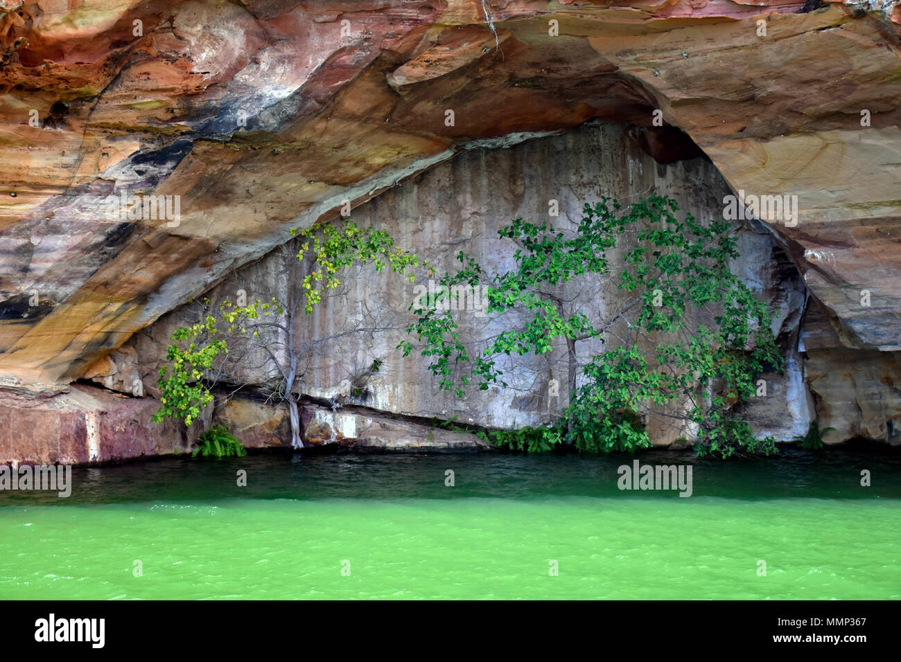 Kleine natürliche Höhle durch das Xingo Canyon, Sergipe, Brasilien gebildet Stockfoto