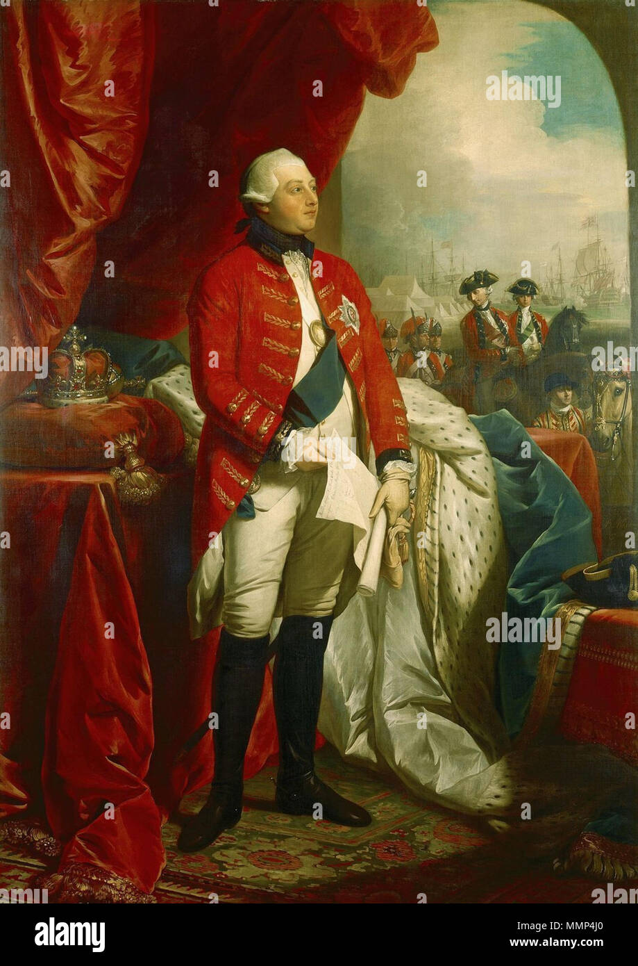 . Englisch: George III von dem Vereinigten Königreich (1738-1820) Nederlands: George III van het Verenigd Koninkrijk (1738-1820). 1779. Georg III. von Großbritannien 405407 Stockfoto