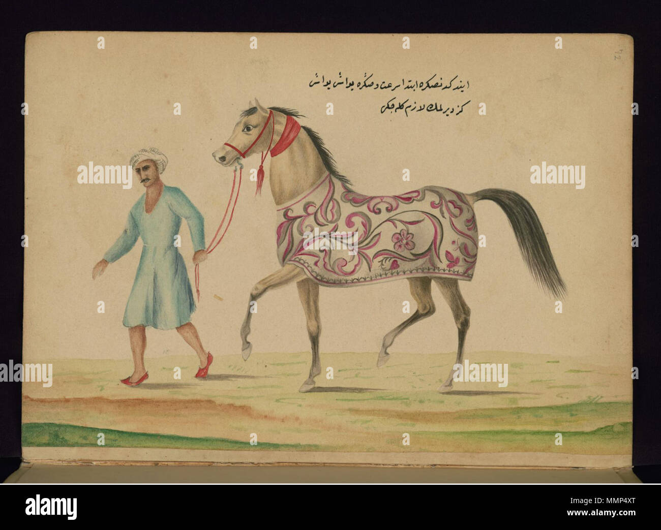 W. 661.72 ein Ahmed "Ata Tayyarzade - Führende ein Pferd mit schnelle Schritte, dann Verlangsamen - Walters W 66172 A-volle Seite Stockfoto