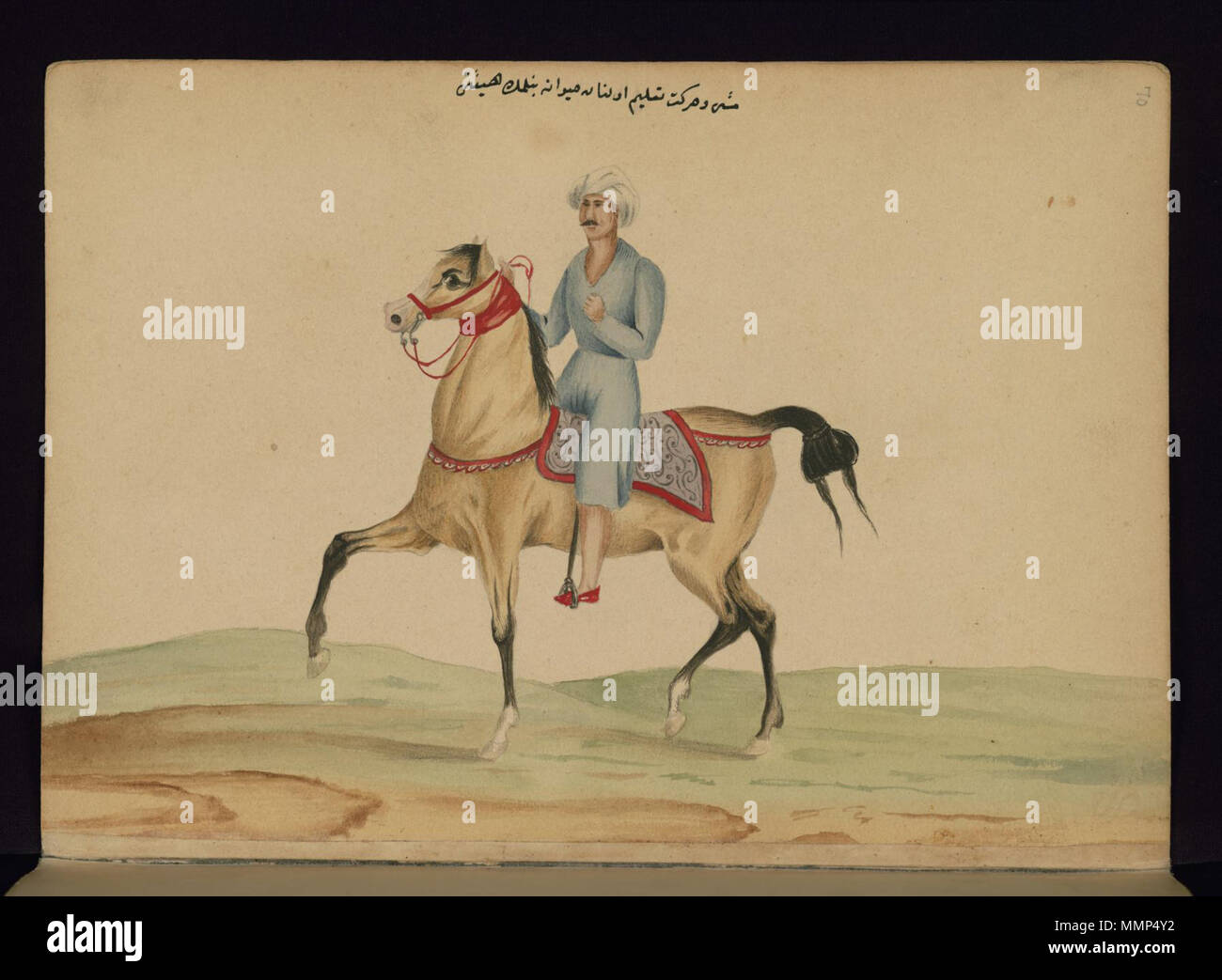 W. 661.70 ein Ahmed "Ata Tayyarzade reiten ein Pferd in Ausbildung - Walters W 66170 A-volle Seite Stockfoto