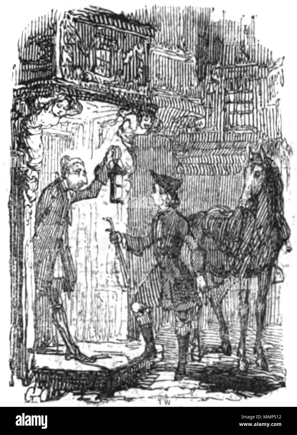 . Englisch: Gravur aus Band 1 von ainsworth's Magazine - Abbildung auf Seite 1 "Der Geizhals Tochter' Ainsworth's Magazine - Band 1 - p1 Abbildung Stockfoto