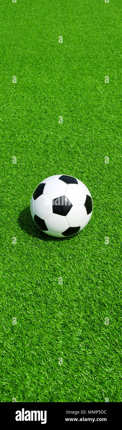 Fußball auf Grün Masse, Panel Format, Fußball banner Stockfoto