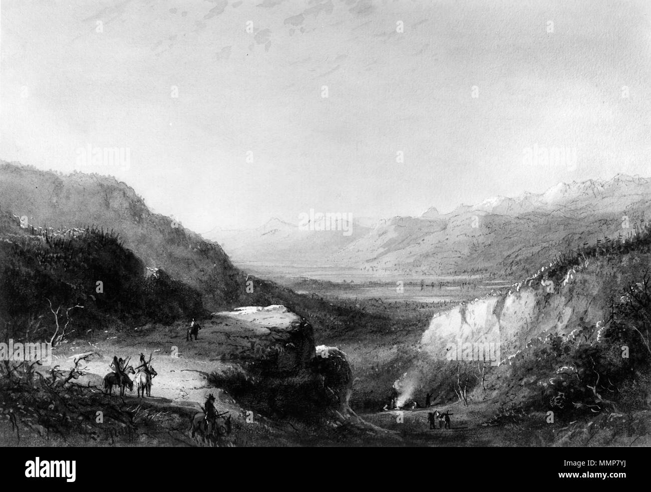 37.1940.114 Alfred Jacob Miller - Fernsicht auf See (Berg der Winde) - Walters 371940114 Stockfoto