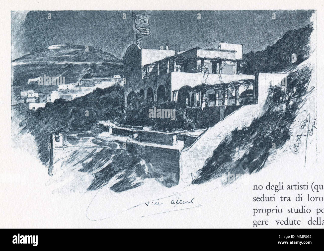. English: Villa des Zeichners Christian Wilhelm Allers in der Via Tragara, Capri. Englisch: Villa von Christian Wilhelm Allers, Via Tragara, Capri, Italien. Italiano: Christian Wilhelm Allers - "Capri - Villa Allers'. . 1893. Christian Wilhelm Allers (1857 - 1915) Alternative Namen C. W. Allers; W. Andresen Beschreibung deutscher Maler und Zeichner Geburtsdatum / Tod am 6. August 1857 19. Oktober 1915 Ort der Geburt / Tod Hamburg Karlsruhe Arbeitsort Hamburg, Karlsruhe, Capri, weltweit ... Kontrolle: Q 704689 VIAF:?:? ISNI 27337988 0000 0001 2270 4605 ULAN:? 500049630 LCCN:?n 8201 Stockfoto