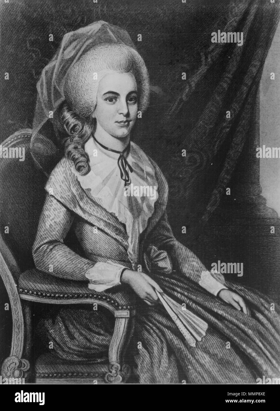 Portrat von Elizabeth Schuyler Hamilton Ehefrau von US Staatsmann und erster Sekretar des Schatzamtes Alexander Hamilton. 1781. Schuyler Elizabeth Hamilton Stockfotografie Alamy