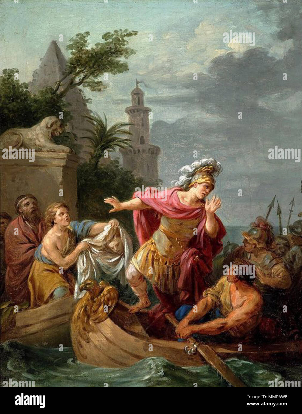 Caesar's Reue über den Tod des Pompeius.. ca. 1767. Lagrenee Caesar's remorse Stockfoto