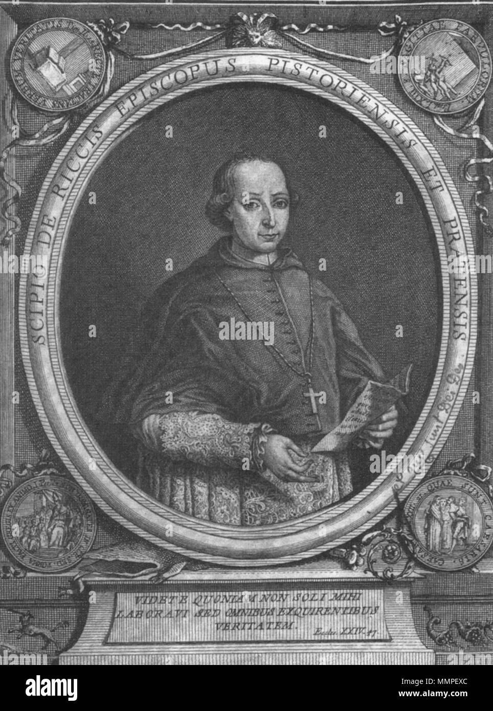 . Portrait von Scipione de' Ricci (1741-1810). 1787. Scipione de' Ricci von Carlo lasinio, 1787 Stockfoto