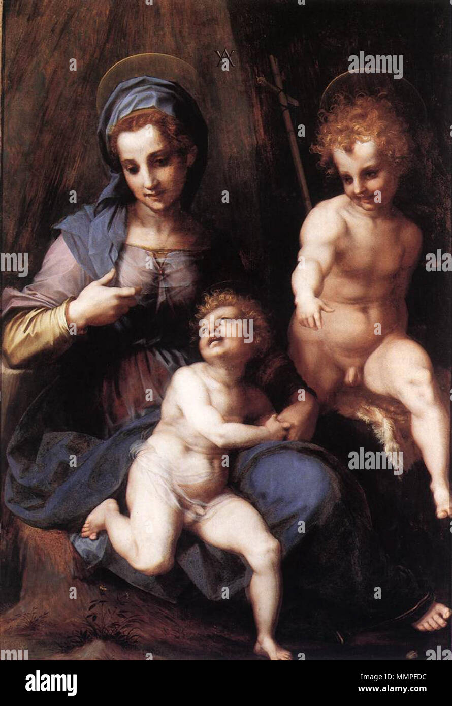 English: Madonna mit Hl. Johannes. ca. 1518. Andrea del Sarto005 Stockfoto