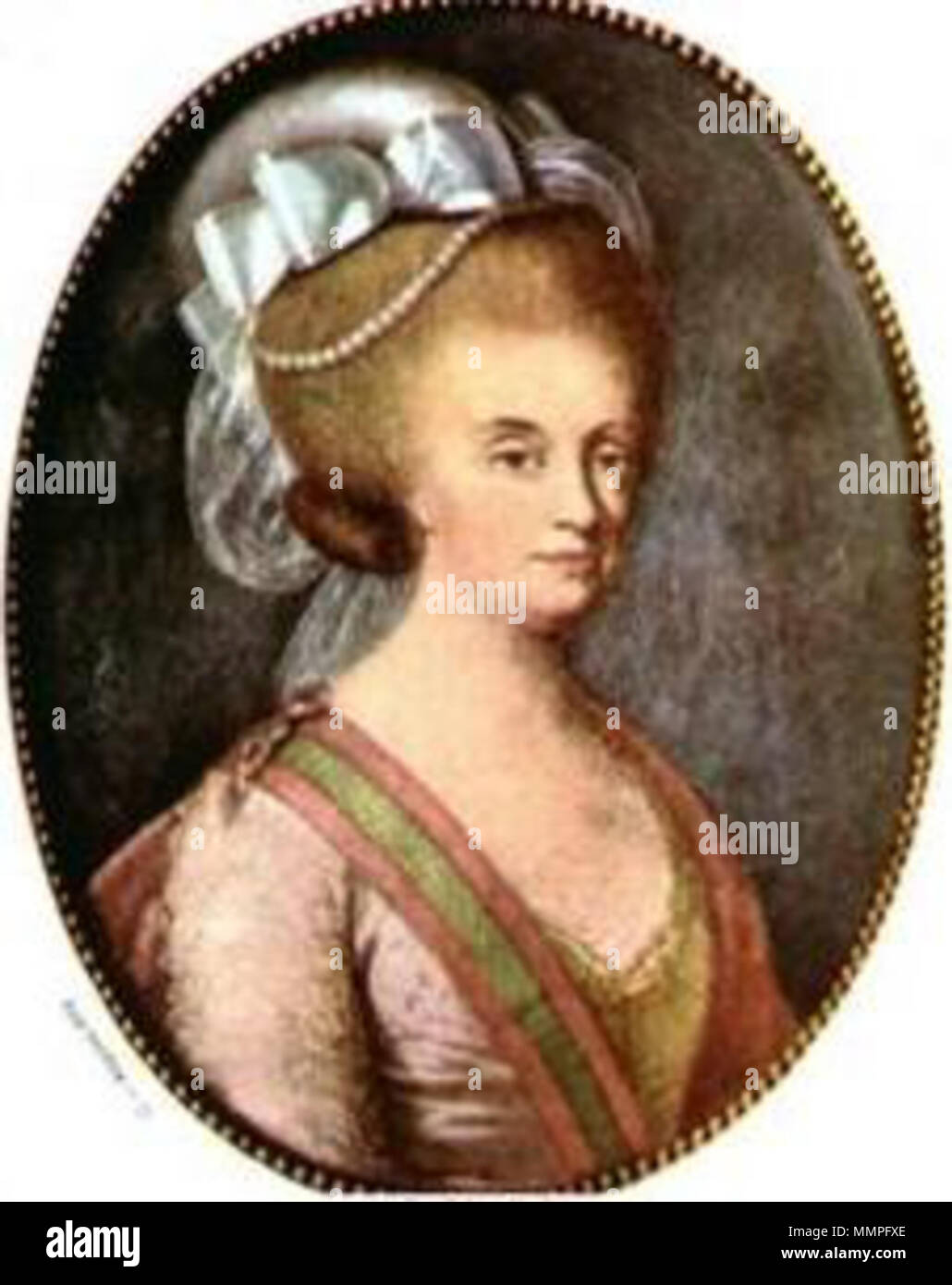 Portrait von Maria: Ich Portugals (1734-1816). ca. 1788. Miniatur der Königin Maria I. von Portugal Stockfoto