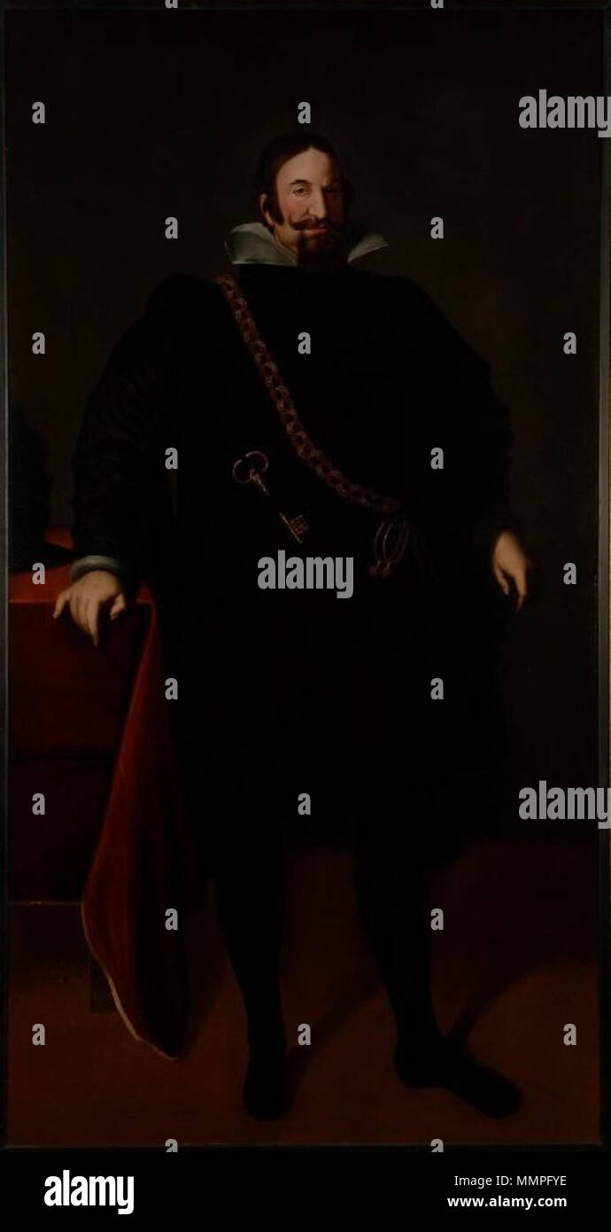 . Español: Retrato de Gaspar de Guzmán y Pimentel (1587-1645), Conde - Duque de Olivares y valido del rey Felipe IV de España. Esta obra es una Copia de Uno realizado por Diego Velázquez. Gaspar de Guzmán y Pimentel, Conde - Duque de Olivares. ca. 1625. Andres lopez Polanco - Valladolid Stockfoto