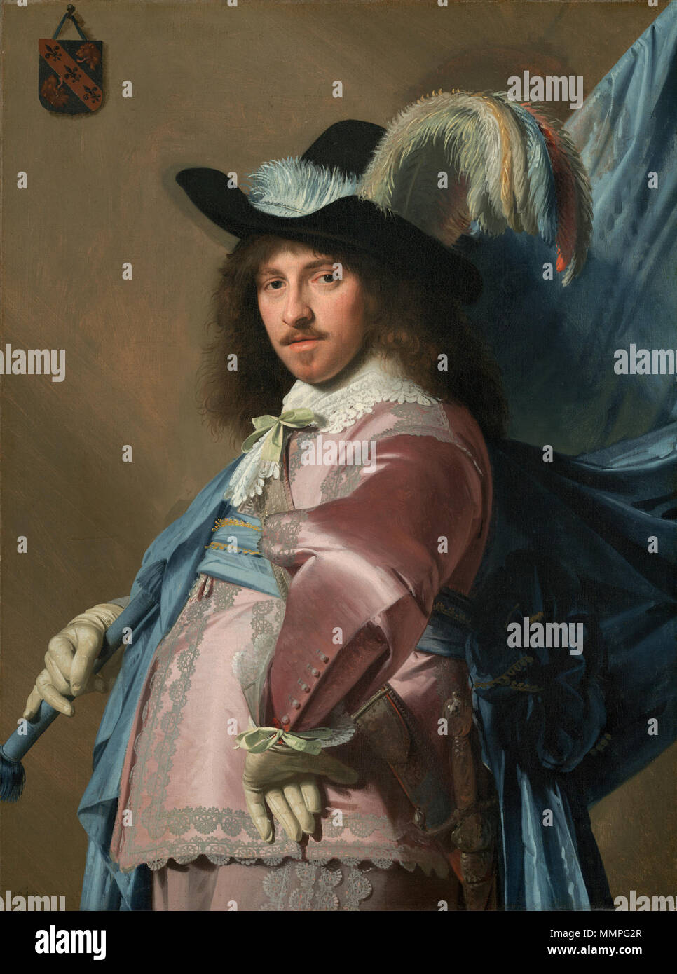 . Andries Stilte als Standartenträger Malerei; Öl auf Leinwand; Insgesamt: 104 x 78,5 cm (40 15/16 x 30 7/8 in.) gerahmt: 137,2 x 111,8 x 8,9 cm (54 x 44 x 3 1/2 in.); Andries Stilte als Standartenträger Stockfoto