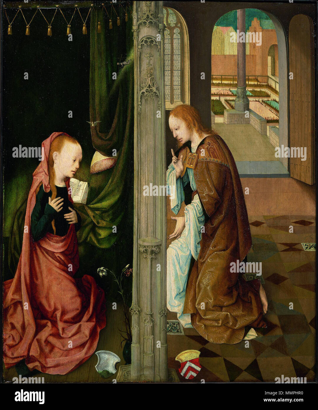 Die Verkündigung. Zwischen 1470 und 1500. Verkündigung - Meister der Virgo inter Virgines Stockfoto