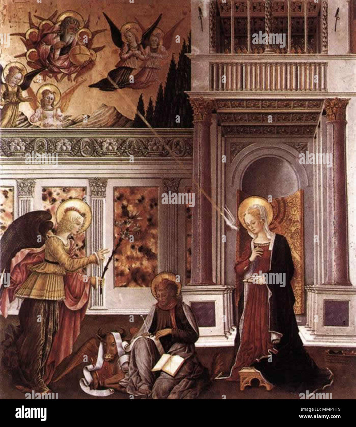 Verkündigung. Ende des 15. Jahrhunderts. Annunciazione-Bonfigli Stockfoto