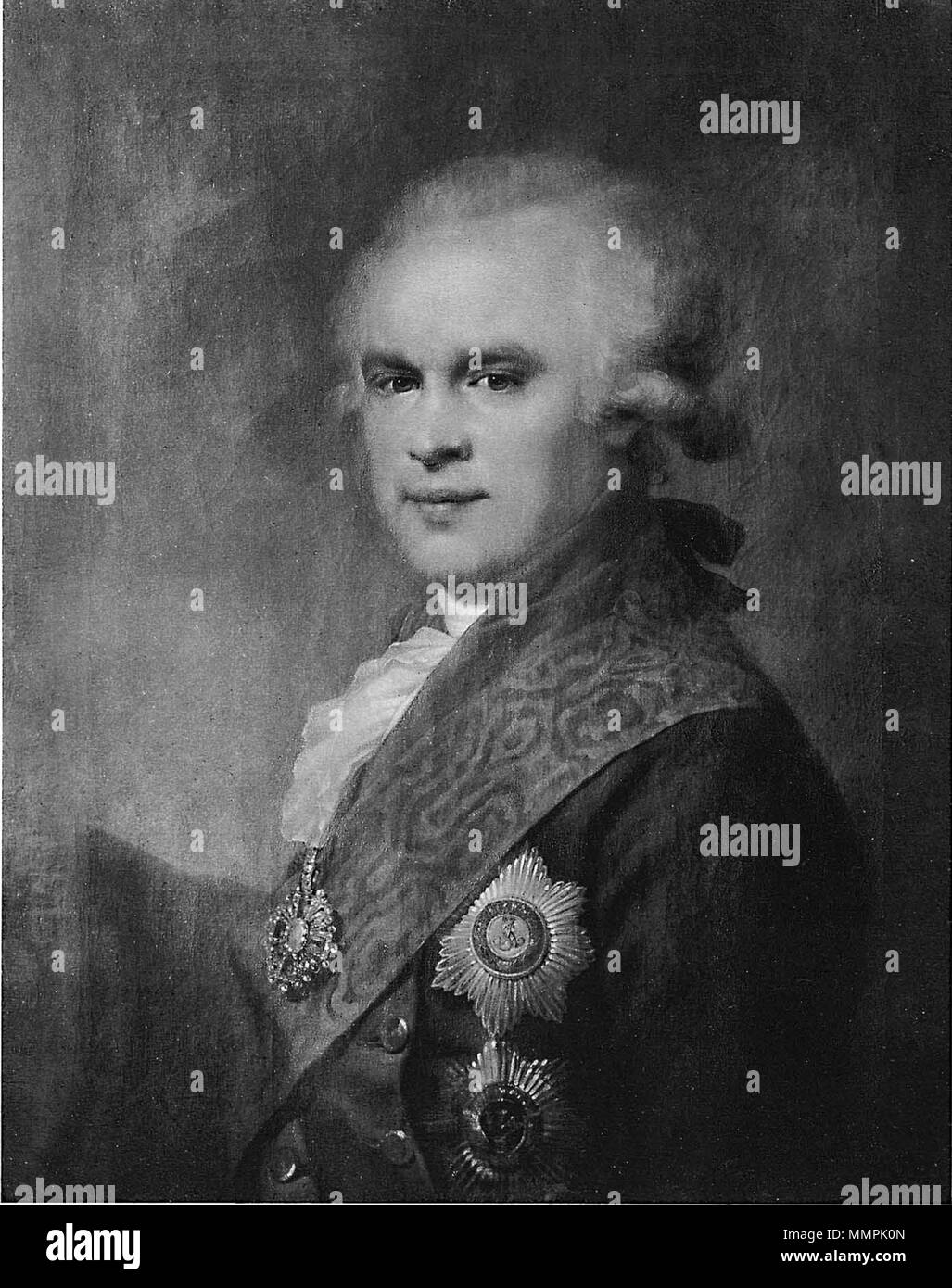 . Portrait von Vasili Stepanovich Popov (1743-1822). Vermutlich im vierten Quartal des 18. RusPortraits v 2-019 Basile Stepanowitch Popoff Stockfoto