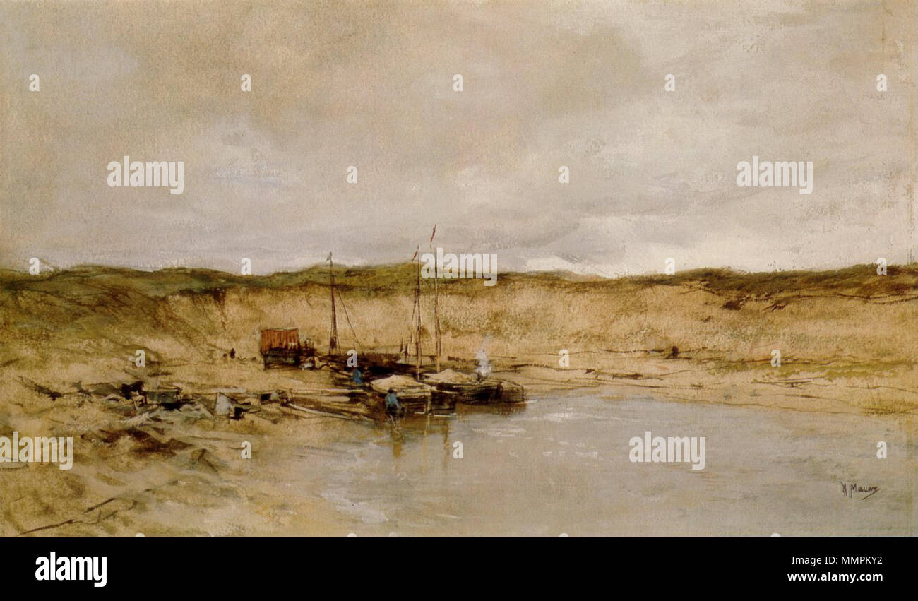 . Sand Mine in Scheveningen aquarell, 29 cm x 48,6 cm Gemeentemuseum Den Haag. Datum unbekannt. Anton Mauve (1838-1888) Alternative Namen Anthonij Mauve Beschreibung holländische Maler, Aquarellist, Zeichner und Kupferstecher Datum der Geburt / Tod 18. September 1838 vom 5. Februar 1888 Ort der Geburt / Todes Zaandam Arnhem Arbeitsort Haarlem (1858-1868), Amsterdam (1870), Den Haag (1872-1885), Laren (1886-1888), Oosterbeek, Terschelling, Veere, in England, in Frankreich, Südafrika Authority control: Q 591907 VIAF:?:? ISNI 35252522 0000 0000 6676 4944 ULAN:?? Nr 500009041 LCCN: 99019666 WGA:?, MAUVE, Ant Stockfoto