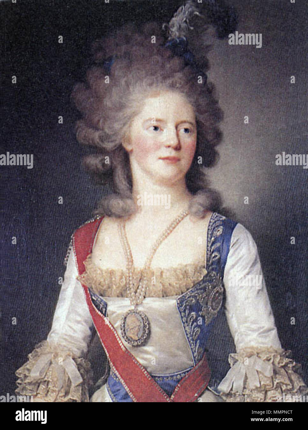 Portrait von Maria Fjodorowna (Sophie Dorothea von Württemberg). 1792. Maria Feodorowna von Voille (1792, Pawlowsk) Stockfoto