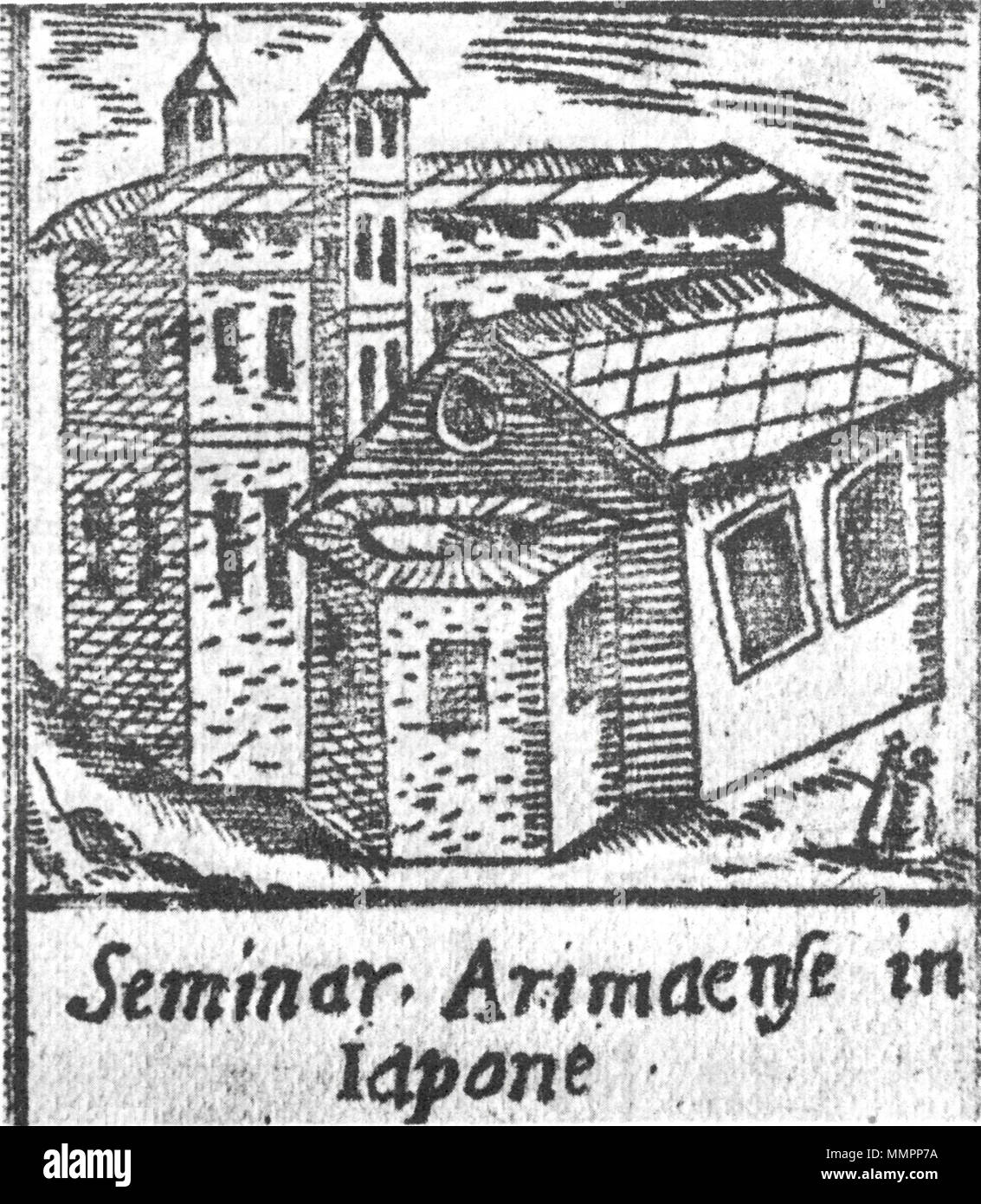 . Englisch: Arima Jesuiten Seminar 16. Jahrhundert Japan. um 1600. Unbekannte Arima Seminar Stockfoto