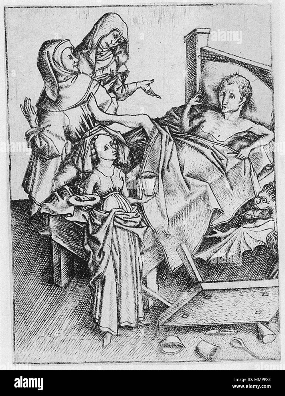 Ars Moriendi (Meister e.s.), L.179 Stockfoto