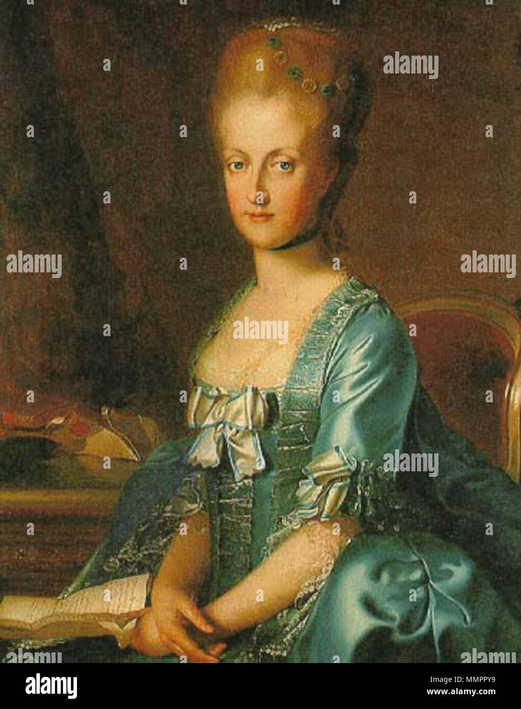 . Englisch: Erzherzogin Maria Carolina von Österreich (1752-1814) Deutsch: Porträt Maria Karolinas von Österreich Q 27981368. ca. 1768. Maria Karolina von Oesterreich Weikert 1768 Stockfoto