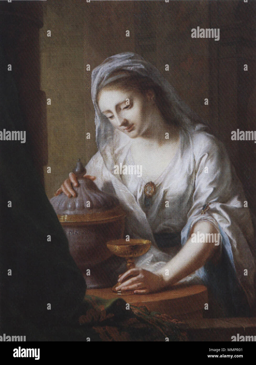 . Für diese berühmte Allegorie, die achtzehn Jahre alten Gräfin Augusta Reuss-Ebersdorf und Lobenstein (1757-1831) Modell stand in 1775. Sie wurde als die schönste Frau in der Gegend bekannt. Die Frau von Franz Friedrich Herzog von Sachsen-Coburg-Saalfeld, sie ist eine ahnfrau zu zahlreichen königlichen Familien. Ihr Sohn war König Leopold I. von Belgien, ihre Enkelin war Königin Victoria von England. Artemisia Artemisia Stockfoto