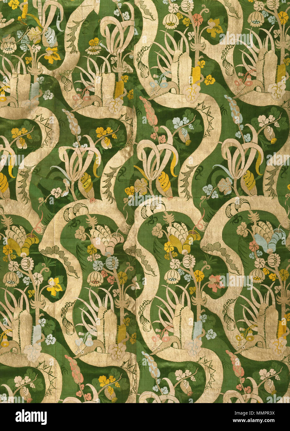 Gewebe aus Spinnstoffen (Seide mit bizarren Design). c. 1700-1705. Künstler, Hersteller unbekannt, Italienisch - Gewebe aus Spinnstoffen (Seide mit bizarren Design) - Google Kunst Projekt Stockfoto