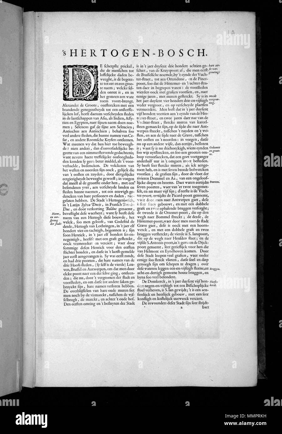 . Nederlands: Deze Beschreibung van 's-Hertogenbosch ist ontleend aan het Stedenboek der Verenigde Nederlanden van Joan Blaeu (1596-1673) uit 1649. Englisch: Diese Beschreibung der Stadt 's-Hertogenbosch ist von Joan Blaeus (1596-1673) Stadt der Niederlande von 1649 abgeleitet. s HERTOGENB.S.. 1649. Herausgeber: Joan Blaeu (1596-1673) Alternative Namen Johannes Blaeu; Johannes Wiliamson Blaeu; Johannes Willemszoon Blaeu Beschreibung niederländischer Kartograph und Verleger Geburtsdatum / Tod 23. September 1596 vom 21. Dezember 1673 Ort der Geburt / Todes Alkmaar Amsterdam Arbeitsort Amster Stockfoto