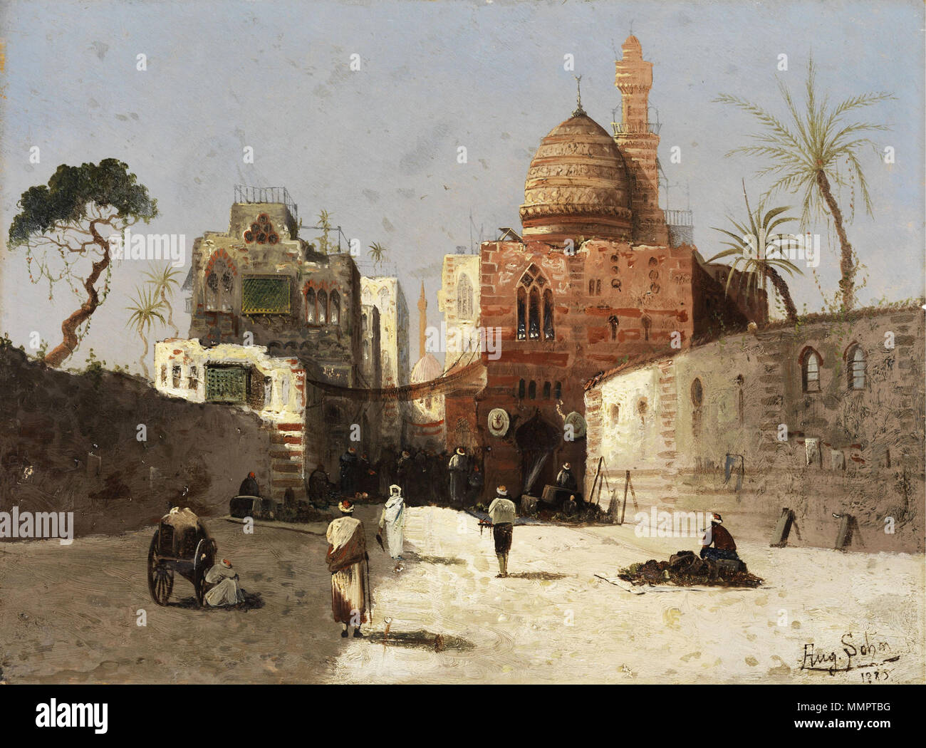 August Wilhelm Sohn Orientalische Straßenszene 1885 Stockfoto
