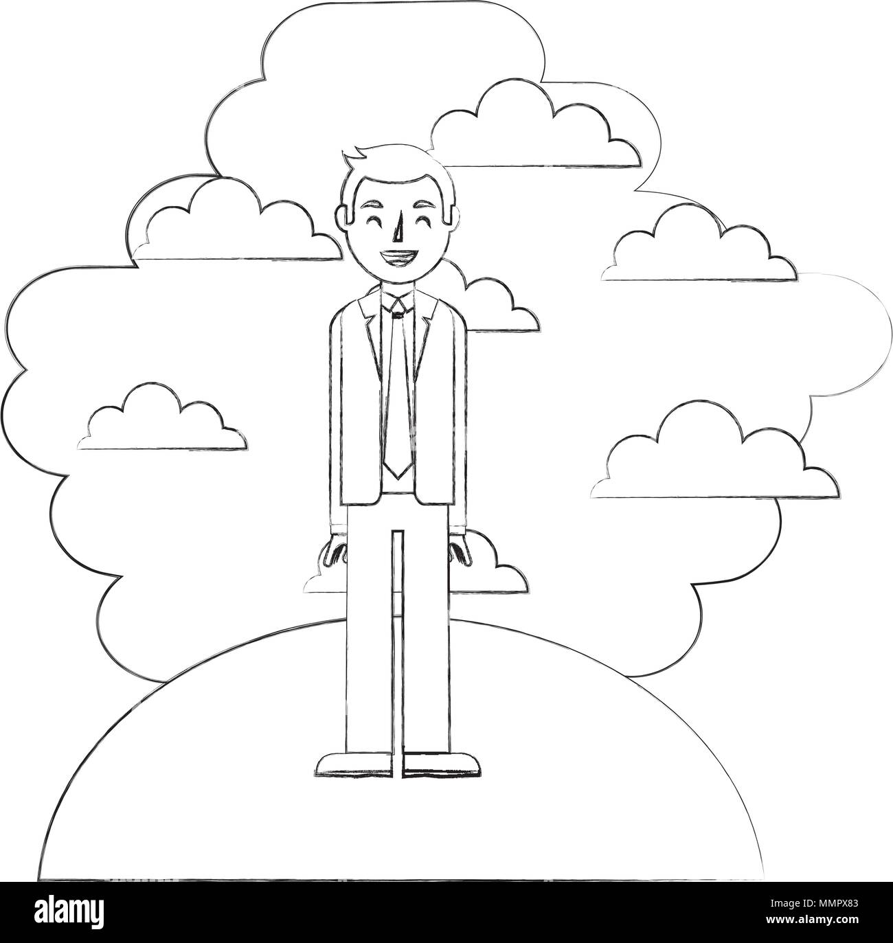 Elegante Geschäftsmann im Querformat avatar Charakter Vector Illustration Design Stock Vektor