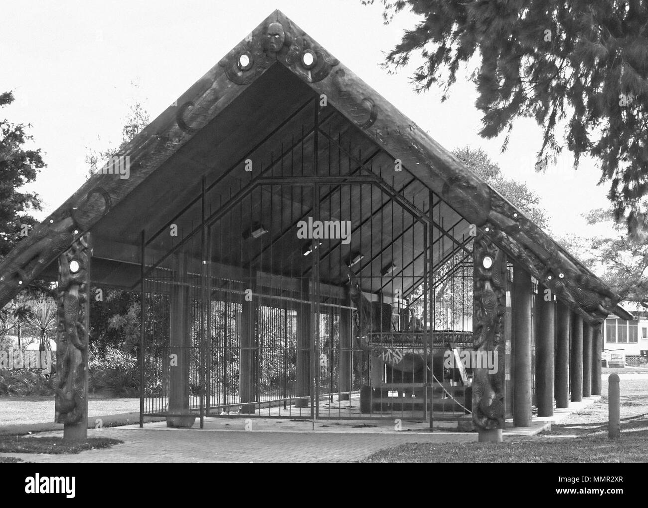 Maori waka in Rotorua, Neuseeland Stockfoto