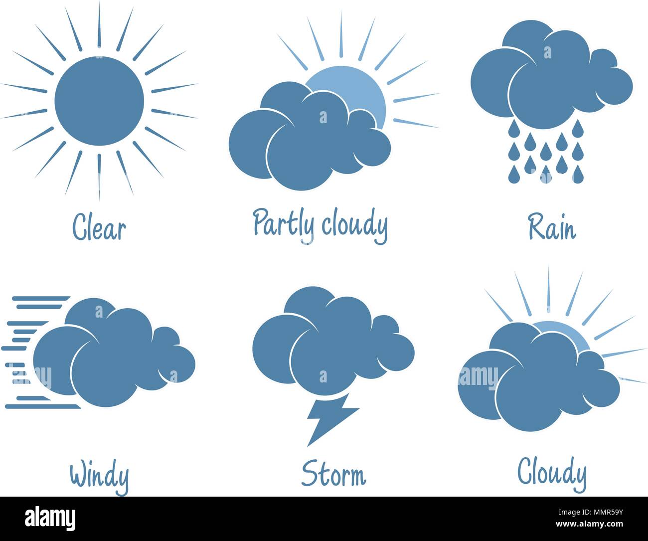 Wettervorhersage Icon Set Stock Vektor