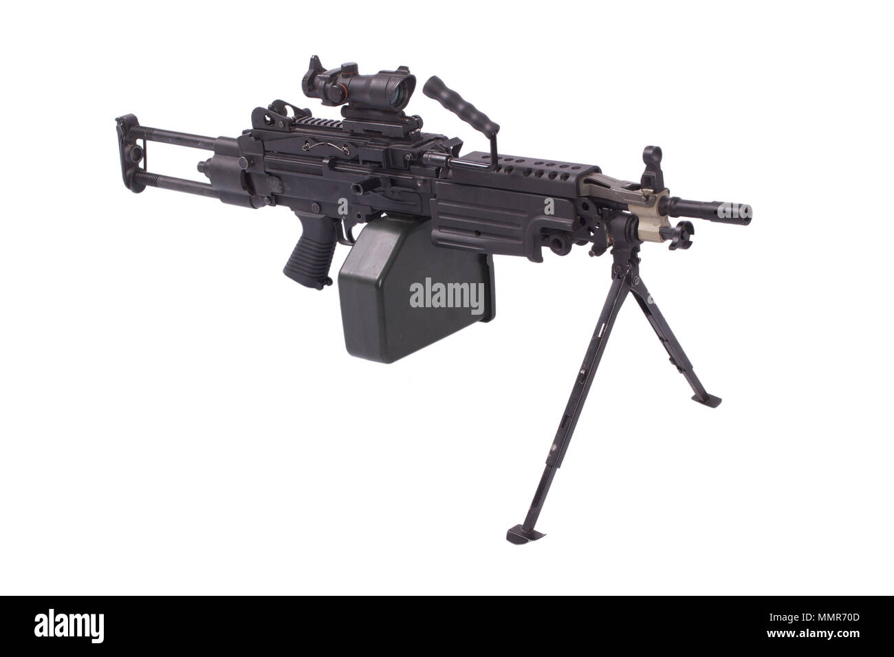 Moderne us-armee Maschinengewehr isoliert auf weißem Stockfotografie - Alamy