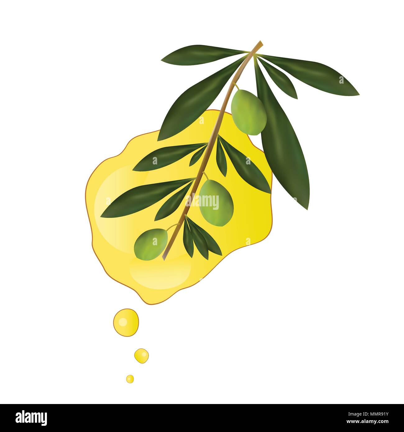 Olivenöl Vector Illustration - Griechisches Olivenöl Werbung Stock Vektor