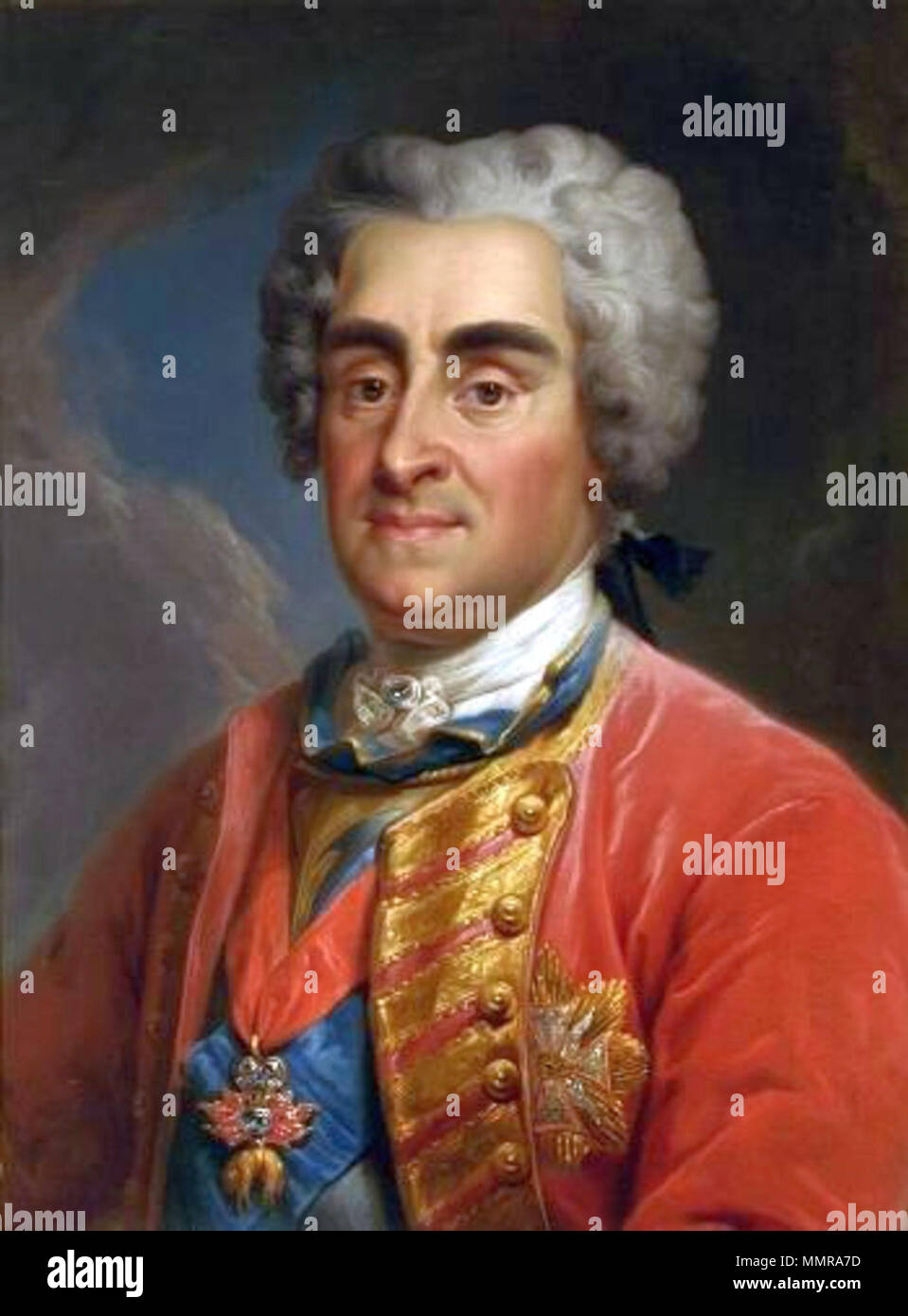 Polnisch: Portret Augusta II Mocnego Portrait von August II. der Starke. zwischen 1768 und 1771. Bacciarelli - August II. Stockfoto