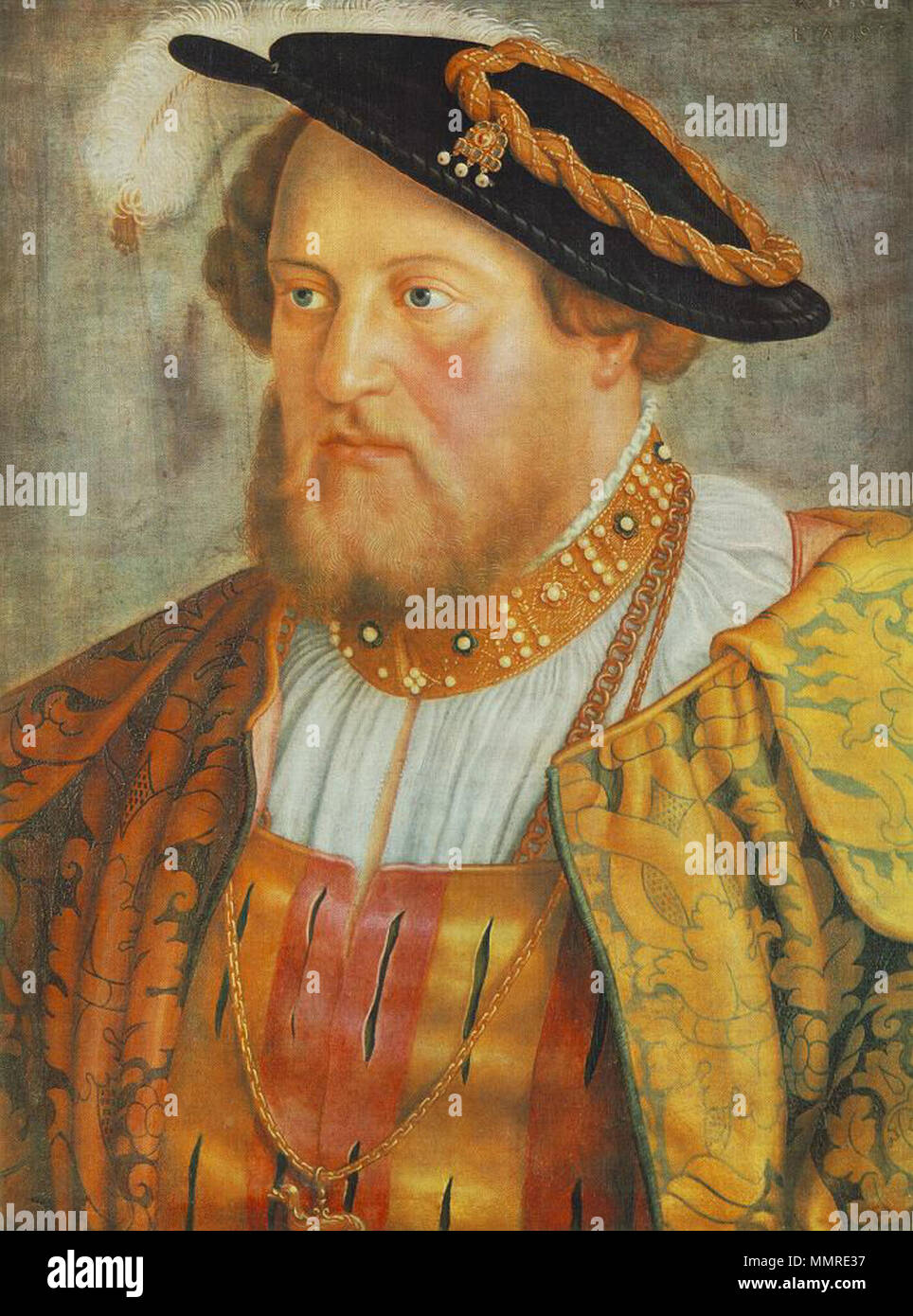 Portrait von Ottheinrich, Prinz von der Pfalz. 1535. Barthel Beham - Portrait von Ottheinrich, Prinz von der Pfalz - WGA 1587 Stockfoto