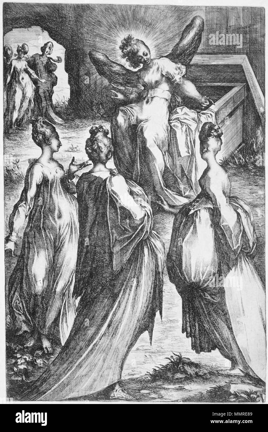 . Englisch: Die drei Frauen am Grab über 1613 Jacques Bellange, Französisch (Lothringen), aktiv im Jahre 1595, gestorben in 1616 Plattenrand: 44,2 x 28,7 cm (17 3/8 x 11 5/16 in.); Blatt: (cut innerhalb Plattenrand) Ätzen und Gravieren, erste staatliche Klassifizierung: Druckt Katalog: Robert-Dumesnil 09; Walch 46; Reed-Worthen 62; First State Beitritt Anzahl: 40.119 Otis Norcross finanzieren. zwischen 1600 und 1616. Jacques Bellange (1575-1616) Alternative Namen Jacques de Bellange; Jacques Charles de Bellange; Jacques. Bellange; Jacques Bellange Belange; Charles; Jac. Bellange; Charles de Bellange Beschreibung Stockfoto