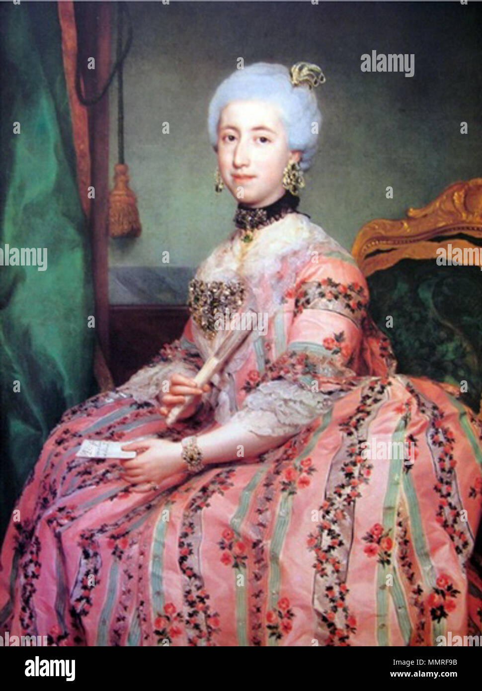 Portrait von Maria Francisca Pignatelli y Gonzaga, Herzogin von Medinaceli (1748-1769). Vor dem Jahr 1769. Maria Francisca Pignatelli von Mengs Stockfoto
