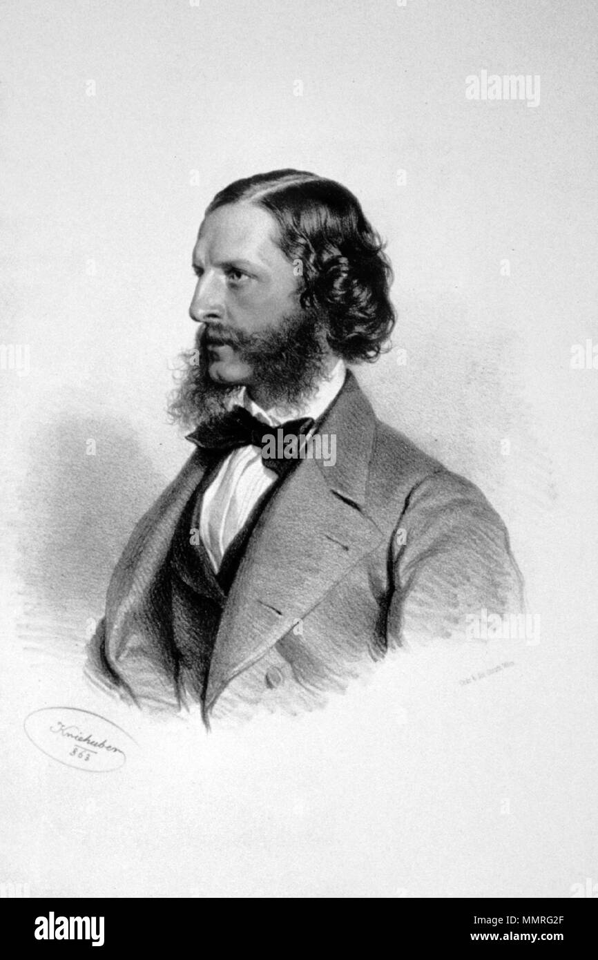 . English: Bernhard Forsboom-Brentano (1824-1901), Lithographie von Josef Kriehuber, 1863. 1863. Josef Kriehuber (1800-1876) Bernhard Forsboom-Brentano Litho Stockfoto