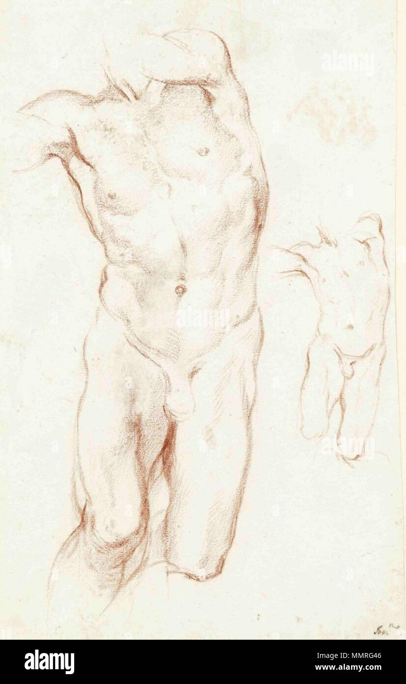 . Englisch: Studien für die Statue von Daniel in der chigi Kapelle (Rom) von Gian Lorenzo Bernini, C. 1655, Rote Kreide (37,8 x 23,8 cm). Museum der Bildenden Künste, Leipzig. 18. Februar 2017. Gian Lorenzo Bernini (1598-1680) Bernini Daniel Studien Stockfoto